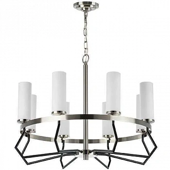 Lightstar 723085 Люстра FLUME 8х40W E14 ЧЕРНЫЙ МАТОВЫЙ/НИКЕЛЬ