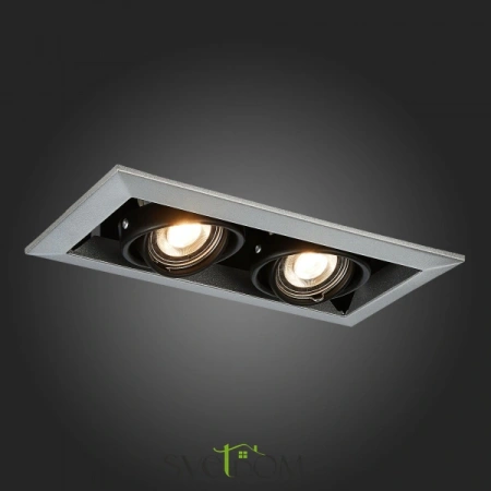 ST250.148.02 Св-к встр. Черный GU10 2*50W  L245xW126xH70 220V Без ламп Встраиваемые светильники ST LUCE