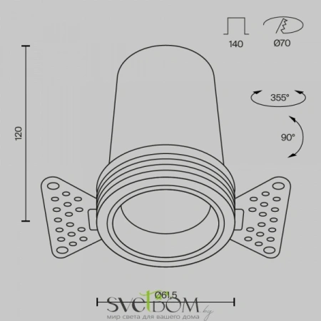 Встраиваемый светильник Technical DL125-L12-4K-TRS-B Maytoni