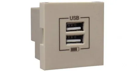 Розетка USB двойная - зарядная - шампань Efapel 45439 SCH