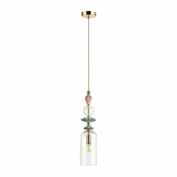 4855/1 CLASSIC ODL_EX22 105 золото/раноцветн./керамика/стекло Подвес E14 1*40W 4855/1 BIZET
