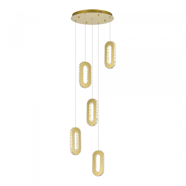 SL6506.203.05 Светильник подвесной ST-Luce Золотистый/Золотистый, Прозрачный LED 5*9W 3000K ALLUNGO