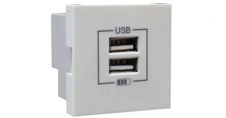 Розетка USB двойная - зарядная - белая Efapel 45439 SBR