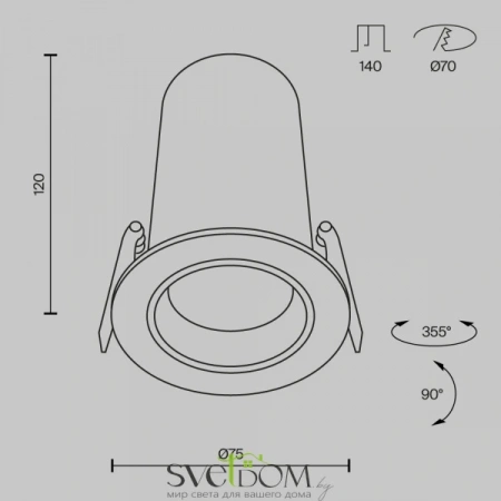 Встраиваемые светильники Maytoni DL125-L12-3K-B от Магазина Svetdom.by