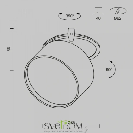 Встраиваемый светильник Technical DL024-12W-DTW-BMG Maytoni