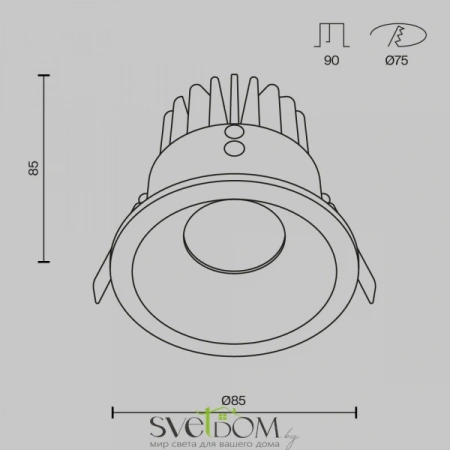 Встраиваемые светильники Maytoni DL034-L12W4K-W от Магазина Svetdom.by