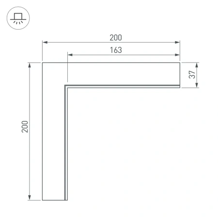 Угол SL-LINIA45-FANTOM внутренний Arlight 030103 Arlight