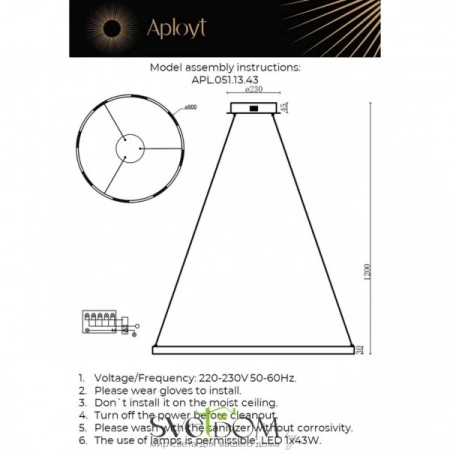 Люстры подвесныеAPL.051.13.43 Aployt | Svetdom.by