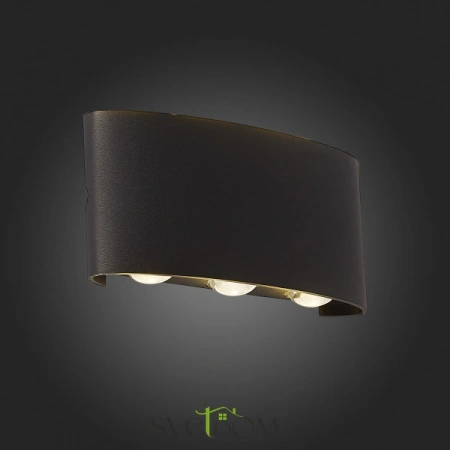 SL089.401.06 Светильник уличный настенный ST-Luce Черный кварцевый LED 6*1W 4000K BISELLO ST LUCE