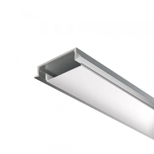 Алюминиевый профиль встраиваемый с накладным фланцем 30x6 (Серебро, 2 м), ALM-3006-S-2M 632018