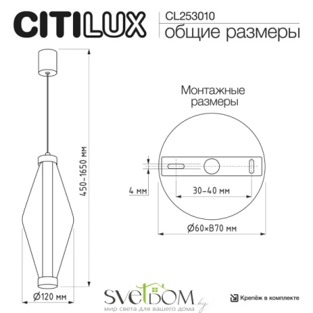 CITILUX CL253010 TANNA Подвес CITILUX