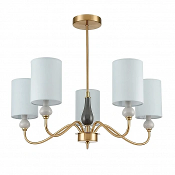 6590/5 CLASSI LN25 57 латунь/мятный зеленый, металл, керамика/текстиль Люстра подвесная E14 5*40W 220V ANRI