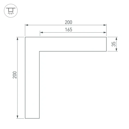Угол SL-LINE-5035 внутренний Arlight 030114 Arlight