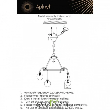 Люстры подвесныеAPL.839.03.09 Aployt | Svetdom.by