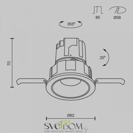 Встраиваемые светильники Maytoni DL057-7W4K-B от Магазина Svetdom.by
