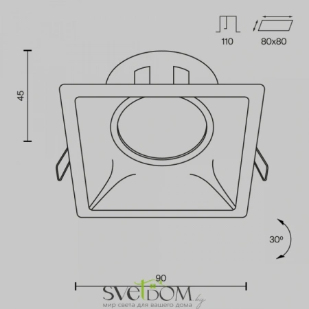 Встраиваемые светильники Maytoni DL029-2-01B от Магазина Svetdom.by