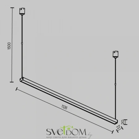 Трековый подвесной светильник Technical TR170-1-52W3K-B Maytoni