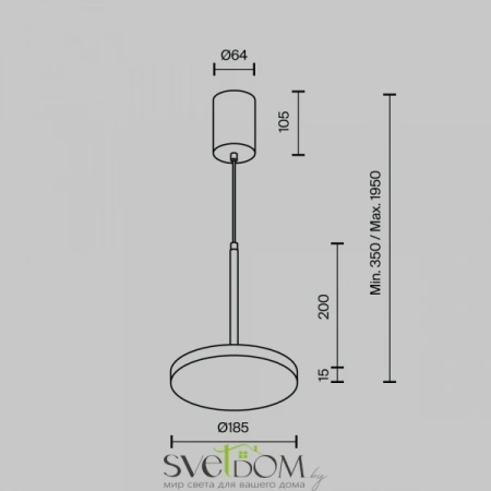 Подвесные светильники Maytoni P076PL-L12W3K-B от Магазина Svetdom.by
