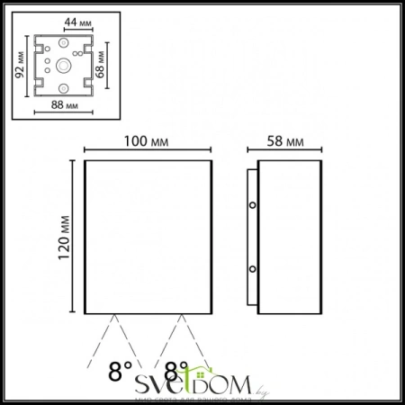 7188/10WL NATURE ODL26 Фасадный светильник черный/металл IP65 LED 2*5W 3000K 8° 85-265V ARROW Odeon Light