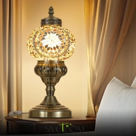 CITILUX CL419815 Каир Мозаика Янтарь Св-к Настольный CITILUX