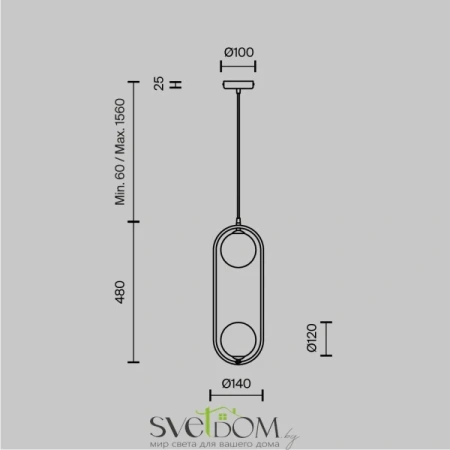 Подвесной светильник Maytoni MOD013PL-02W Maytoni