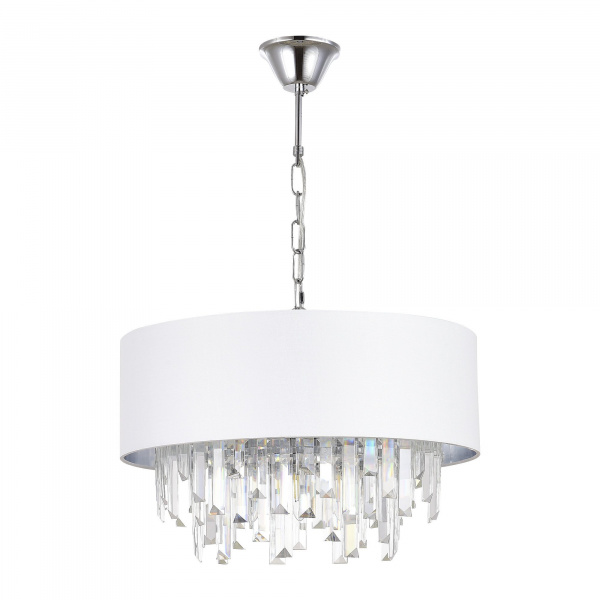 SLE1120-103-07 Светильник подвесной Хром/Белый E14 7*40W DAHLIA