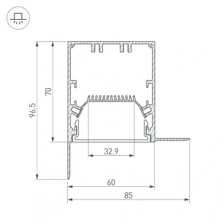Угол SL-LINIA55-FANTOM-EDGE внутренний Arlight 030136 Arlight
