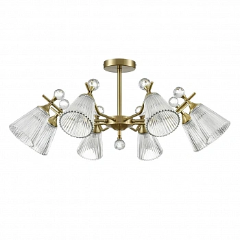 8046/8C CLASSI LN25 77 латунь/прозрачное стекло Люстра потолочная Е14 8*40W 220V AURICA