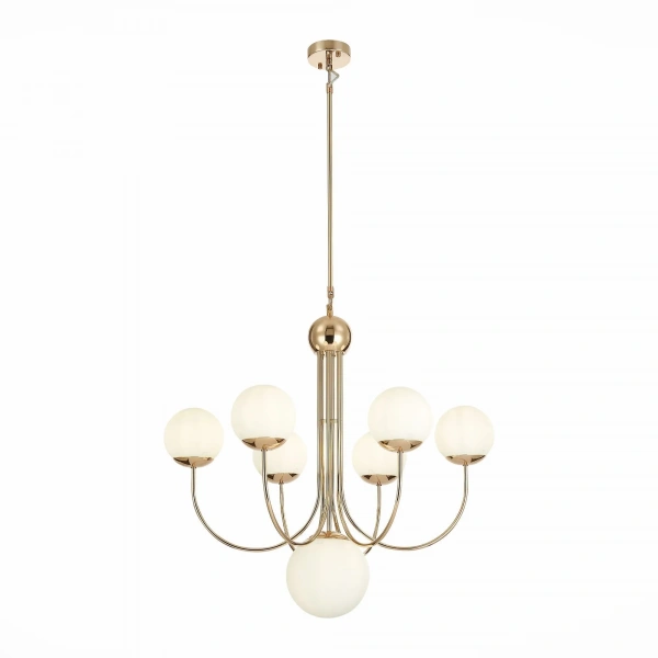 SL1504.203.07 Люстра подвесная ST-Luce Французское золото/Белый E27 7*60W AVELLINO