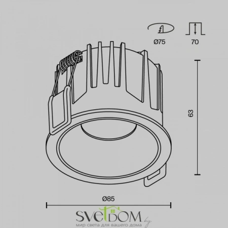 Встраиваемые светильники Maytoni DL043-01-15W3K-RD-W-1 от Магазина Svetdom.by