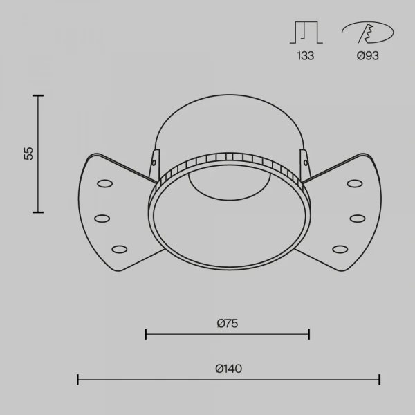 Встраиваемый светильник Technical DL051-01-GU10-RD-WMG
