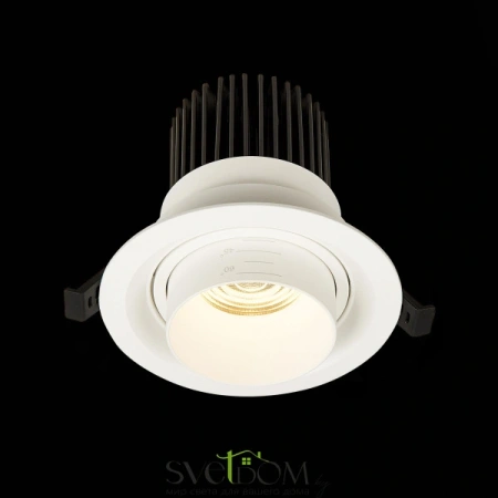 ST701.538.12 Св-к встр. Zoom Белый LED 1*12W 3000K 960Lm Ra90 15°-60° IP20 D115xH95 170-240V Встраиваемые светильники ST LUCE