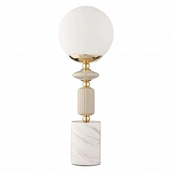 6580/1T CLASSI LN24 французское золото, серый/белый металл, керамика/стекло Лампа настольная E14 1*40W 220V VIVIEN