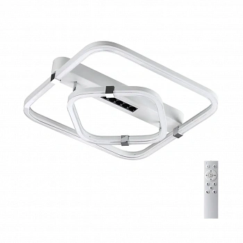 7665/64LS MITRA LED SN Светильник пластик/белый LED 64Вт 3000-4000-6000K 545х505 IP20 пульт ДУ TRECKY