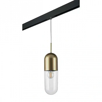 Lightstar PRO690013 Светильник д/1-фазн трека RAMO 1х40W E27 ШАМПАНЬ/ПРОЗРАЧНЫЙ/ЧЕРНЫЙ (690013+595007)