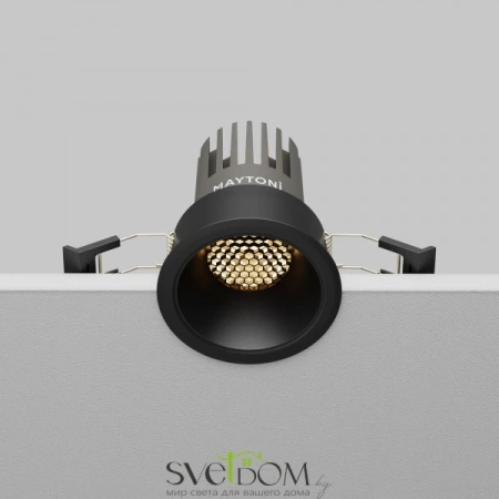 Встраиваемый светильник (Набор) Maytoni DL123-10W-3K-B Dip, 9Вт, LED, 3000K, Черный Maytoni