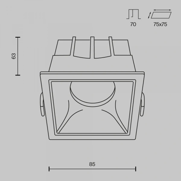 Встраиваемый светильник Technical DL043-01-15W4K-D-SQ-WB