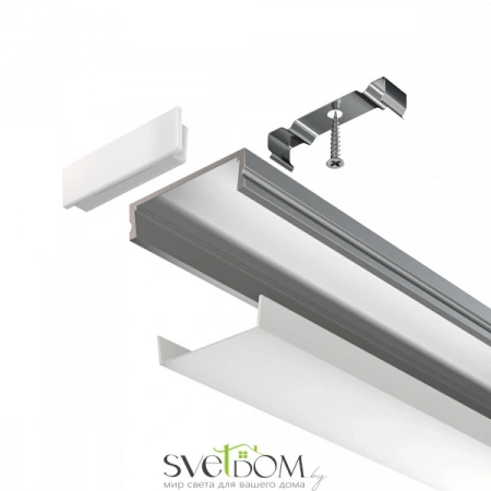 Алюминиевый профиль накладной  23x6 ALM002S-2M Алюминиевый профиль накладной  23x6 ALM002S-2M