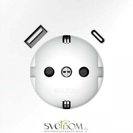 Розетка с USB, A+C Voltum S70 VLS040502  Voltum