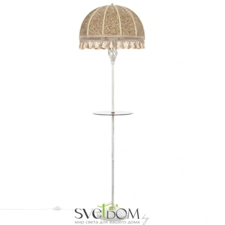 Citilux Базель CL407925T Торшер патина со столиком и абажуром Вышивка CITILUX