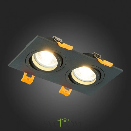 ST251.408.02 Св-к встр. Черный GU10 2*50W  IP20 L170xW92xH27 220V Без ламп Встраиваемые светильники ST LUCE