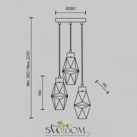 Подвесные светильники Maytoni MOD325PL-03G от Магазина Svetdom.by