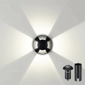 6662/3GL NATURE ODL24 631 черный/металл Встраиваемый грунтовый светильник IP67 LED 3W 4000K 12V/24V WALD (нужен драйвер 357781/357782)