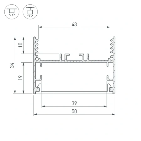 Профиль SL-LINE-5035-2000 ANOD Arlight 029040 Arlight