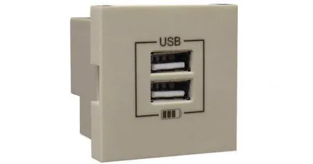 Розетка USB двойная - зарядная - бежевая Efapel 45439 SMF