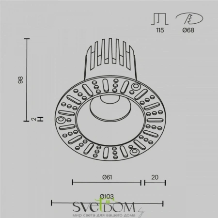 Встраиваемые светильники Maytoni DL121-15W-4K-TRS-W от Магазина Svetdom.by