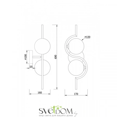 Бра и настенные светильники FR5124WL-02BS Freya | Svetdom.by