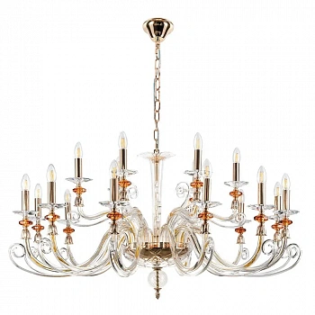 Crystal Lux CATARINA SP12+6 V2 GOLD/TRANSPARENT-COGNAC