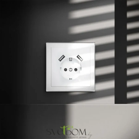 Розетка с USB, А+А Voltum S70 VLS040401  Voltum