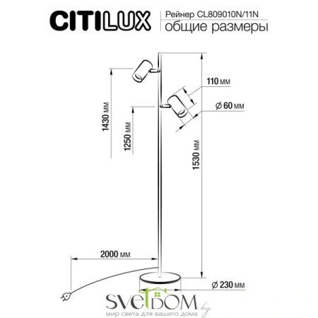 Citilux Twin CL809010N Торшер светодиодный Белый CITILUX